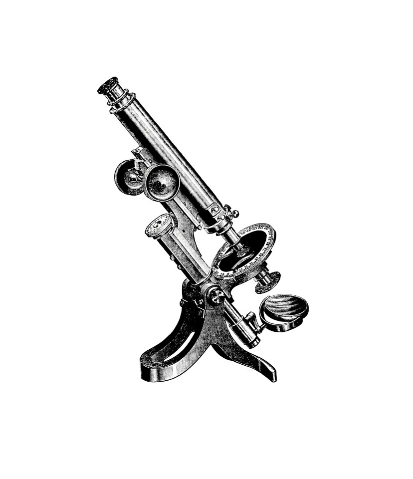 Vintage Victorian style microscope engraving.