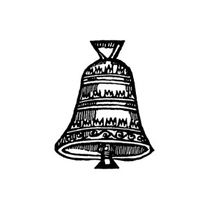 Vintage Victorian style bell engraving.