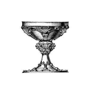 Vintage Victorian style goblet engraving.