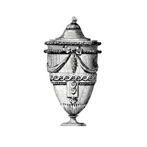 Vintage Victorian style urn engraving.