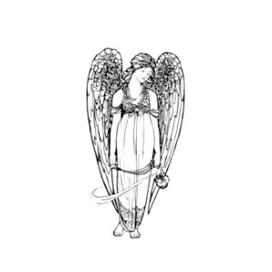Vintage Victorian stye archangel engraving.. Free illustration for personal and commercial use.