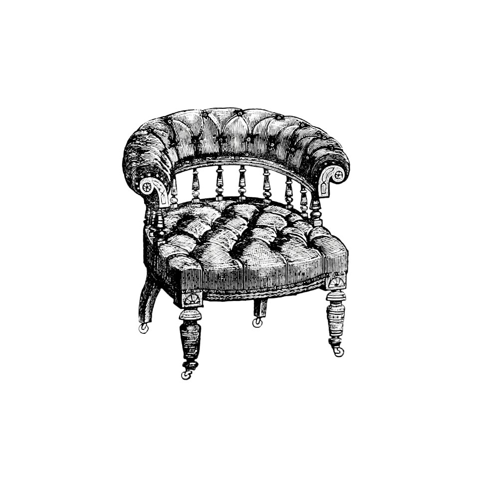 Vintage Victorian style chair engraving.
