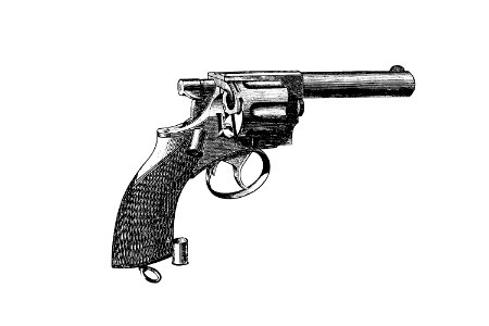 Vintage Victorian style pistol engraving.