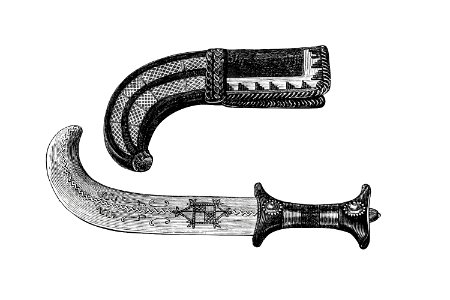 Vintage Victorian style dagger engraving.. Free illustration for personal and commercial use.