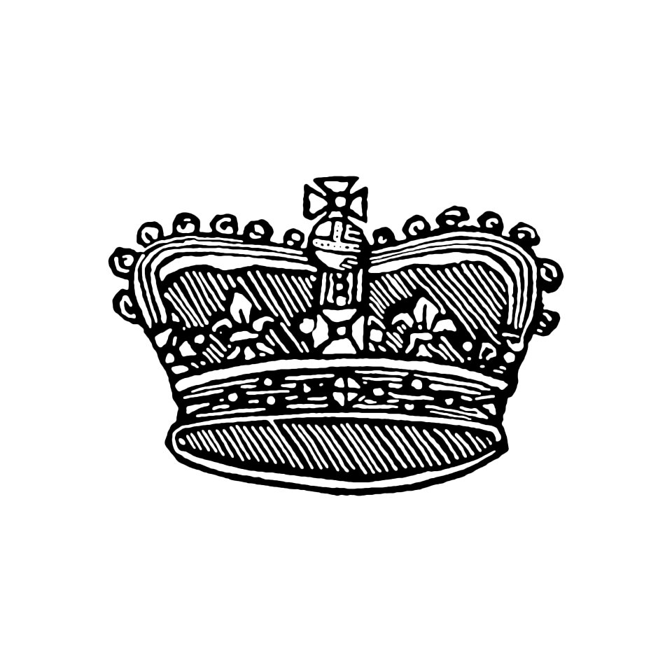 Vintage Victorian style crown.Original from the British Library.. Free illustration for personal and commercial use.