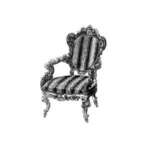 Vintage Victorian style chair engraving.