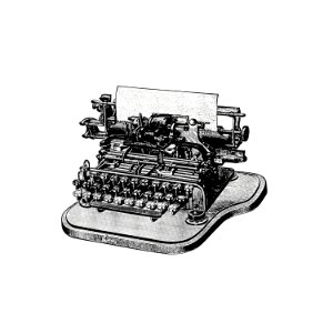 Vintage Victorian style retro typewriter engraving.. Free illustration for personal and commercial use.