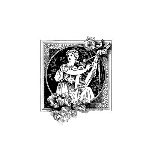 Greek female character badge, heraldic design from the book The Scots in France, the French in Scotland published by Trübner & Cie (1862).. Free illustration for personal and commercial use.