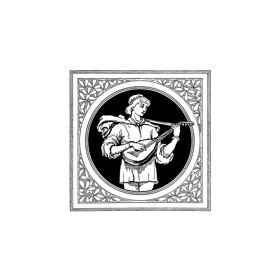 Medieval male character badge, heraldic design from the book The Scots in France, the French in Scotland published by Trübner & Cie (1862).