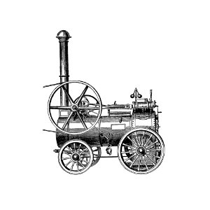Portable steam engines design from the book Pawson and Brailsford’s Illustrated Guide to Sheffield and Neighbourhood, etc published by Trübner & Cie (1862).. Free illustration for personal and commercial use.