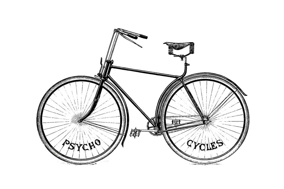 Psycho cycles bicycle from Where to Buy at Paignton. An Illustrated Local Trades' Review, by the Editor of the Agent's Guide with Illustrations of the West of England published by Robinson, Son and Pike (1891).