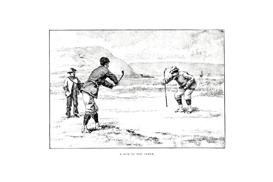 Vintage golfers from Won at the Last Hole. A Golfing Romance, Etc published by Cassell & Co. (1893).. Free illustration for personal and commercial use.