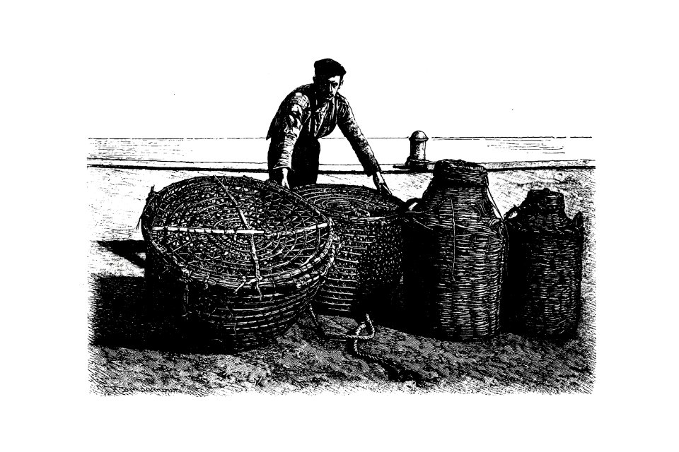 Fisherman from The Balearic Islands illustrated by Louis Salvator (1897).