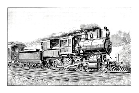 Compound locomotive published by Sampson Low and Marston (1894).. Free illustration for personal and commercial use.