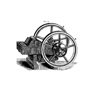 Lever pattern with wheels and pulley from Articles On The Geology Of North America And Other Subjects, Reprinted From Various Periodicals (1895).
