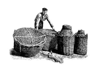 Fisherman from The Balearic Islands illustrated by Louis Salvator (1897).. Free illustration for personal and commercial use.