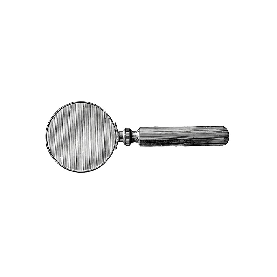 Magnifying glass from Gately's World's Progress. A General History Of The Earth's Construction And Of The Advancement Of Mankind published by Gately & Co. (1886).