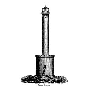 Great Basses from Circular relating to Lighthouses, Lightships, Buoys, and Beacons (1863) published by Alexander Gordon.. Free illustration for personal and commercial use.