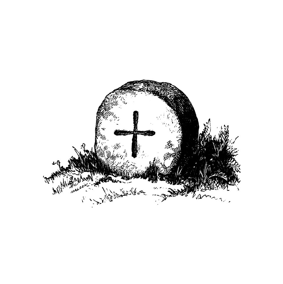 Tombstone from Parochial and Family History of the Parish of Blisland (1868) published by Sir John Maclean.. Free illustration for personal and commercial use.