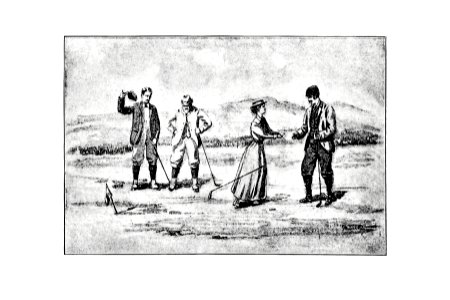 Vintage golfers from Won at the Last Hole. A Golfing Romance, Etc published by Cassell & Co. (1893).. Free illustration for personal and commercial use.