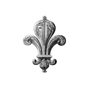 Fleur de lys of the board room from Artistic And Historical Guide At The Palais De Fontainebleau, Etc. (1889).. Free illustration for personal and commercial use.
