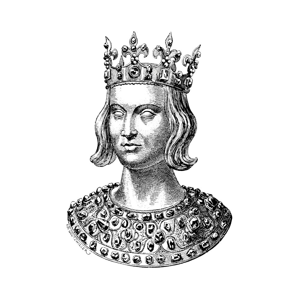 Royalty from Chroniclers Of The History Of France From The Origins To The Sixteenth Century illustrated by D. Maillart (1884).. Free illustration for personal and commercial use.