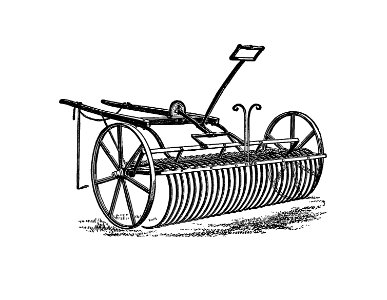 Howard's patent lever horse rake from The People's History Of Cleveland, And Its Vicinage, Etc. Pt. 1-4 published by Tweddell & Sons (1872).. Free illustration for personal and commercial use.