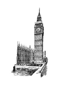 Clock tower from England, Scotland And Ireland. Work Illustrated With 494 Engravings, Etc (1897).. Free illustration for personal and commercial use.