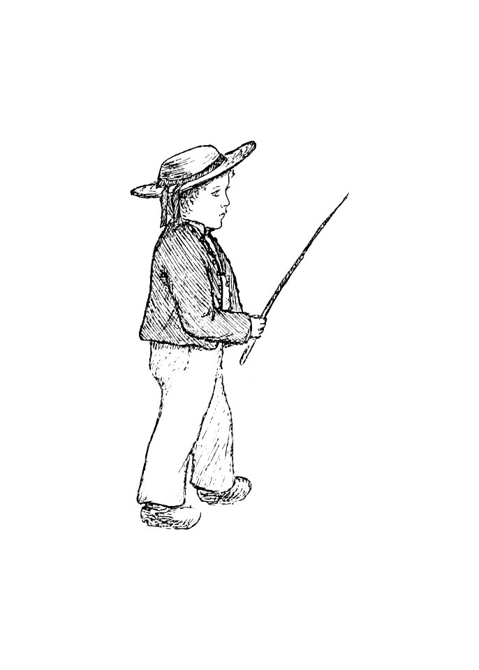 Little boy from Sunshine And Sea. A Yachting Visit To The Channel Islands And Coast Of Brittany published by Kegan Paul, Trench & Co. (1885).