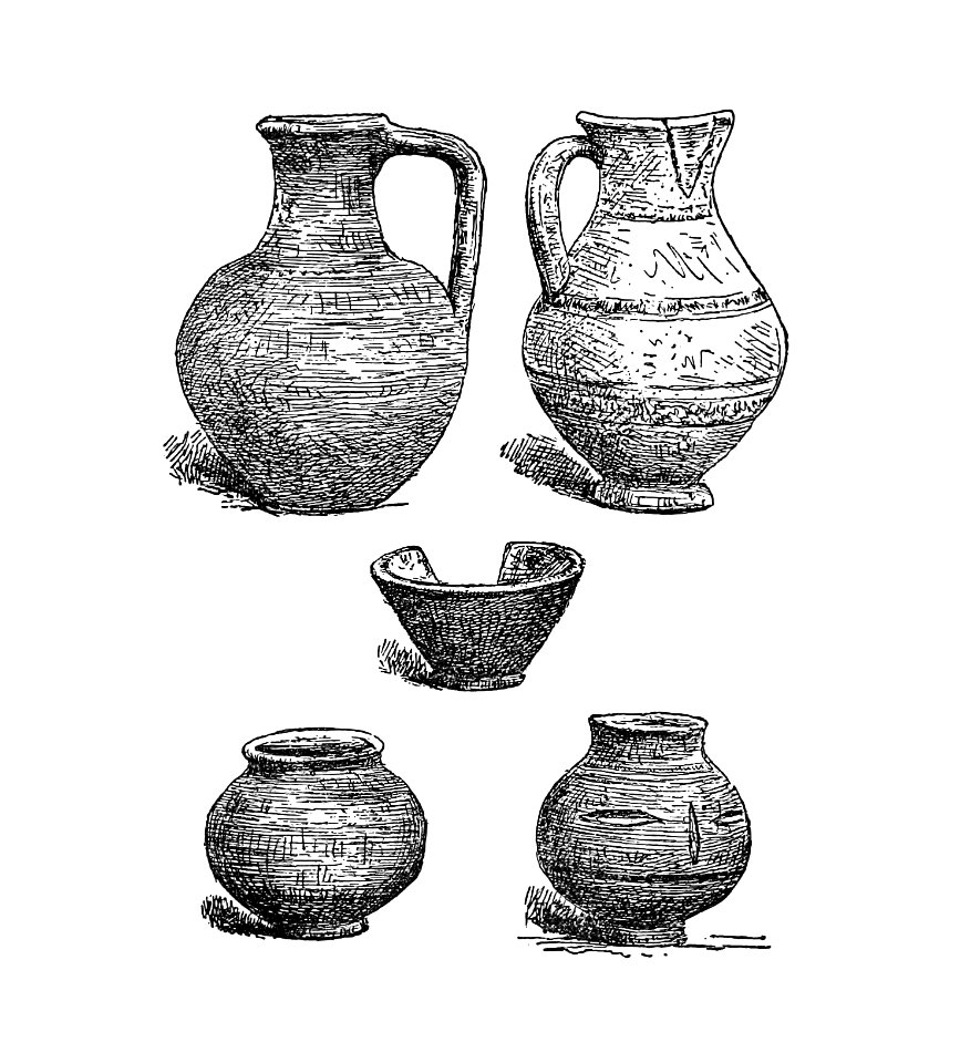 Antique potteries from Angouleme, History, Institutions And Monuments. L.P (1885).