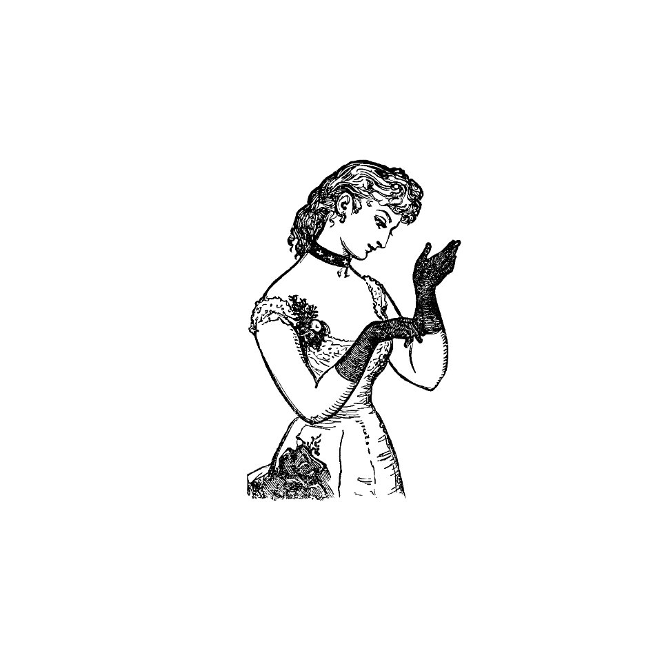 Vintage lady wearing gloves published by Henry Herbert (1872).