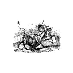 Bullfight from Paris-Neuf, Or Dream And Reality. Great Phantasmagoria (1861) published by Charles Simon Pascal Soullier.. Free illustration for personal and commercial use.