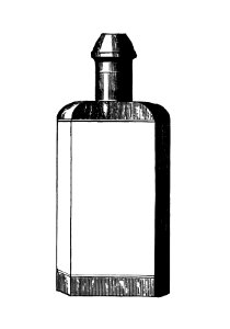 Cologne bottle from Jersey Illustrated, Etc, Appendix published by Jersey Commercial Association (1890).. Free illustration for personal and commercial use.