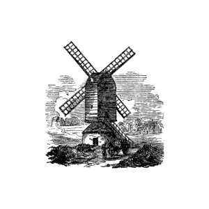 Windmill from A Hand-Book Of Epsom, With Illustrations On Wood And Steel, Etc (1861).