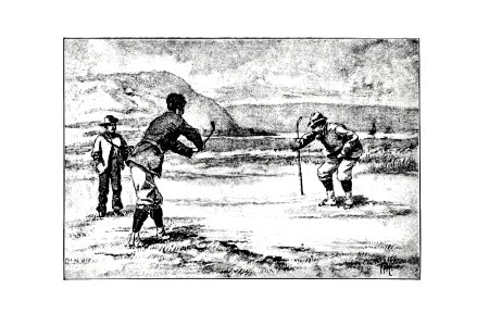 Vintage golfers from Won at the Last Hole. A Golfing Romance, Etc published by Cassell & Co. (1893).. Free illustration for personal and commercial use.