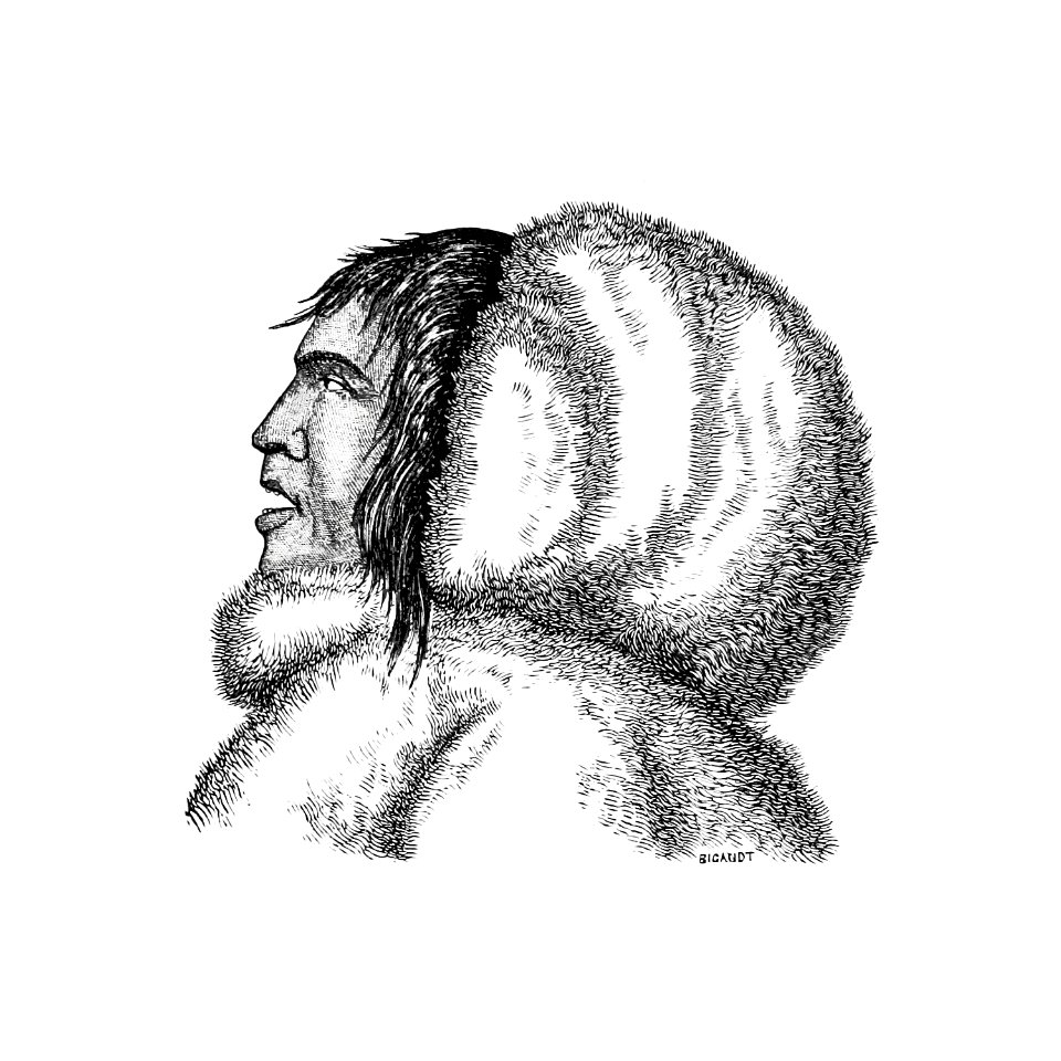 Eskimo from The last Franklin Expedition with Fox, Capt. McClintock (1860).. Free illustration for personal and commercial use.