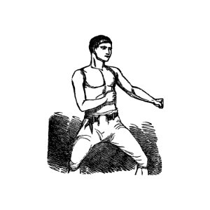 Boxing Fighter from A Collection Of Ballads Printed In London. Formed by T. Crampton (1860).