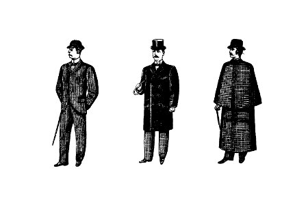 Gentleman fashion from Cook's Handbook For London. With Two Maps, Guide Books. London published by Thos. Cook & Son (1898).. Free illustration for personal and commercial use.