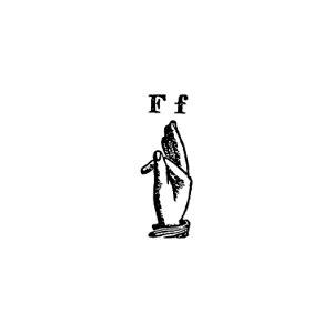 Sign language for letter F from What I saw in New York; or, a Bird's-eye view of City Life (1851) published by Joel Ross.. Free illustration for personal and commercial use.
