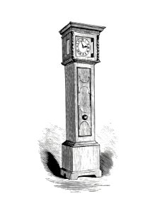 Penn's clock from The Historic Mansions And Buildings Of Philadelphia, With Some Notice Of Their Owners And Occupants by Thompson Westcott (1877).. Free illustration for personal and commercial use.