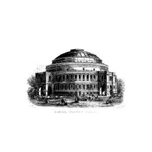 Royal Albert hall from London, illustrated. A complete guide to the leading hotels, places of amusement ... Also a directory ... of first-class reliable houses in the various branches of trade (1872).. Free illustration for personal and commercial use.