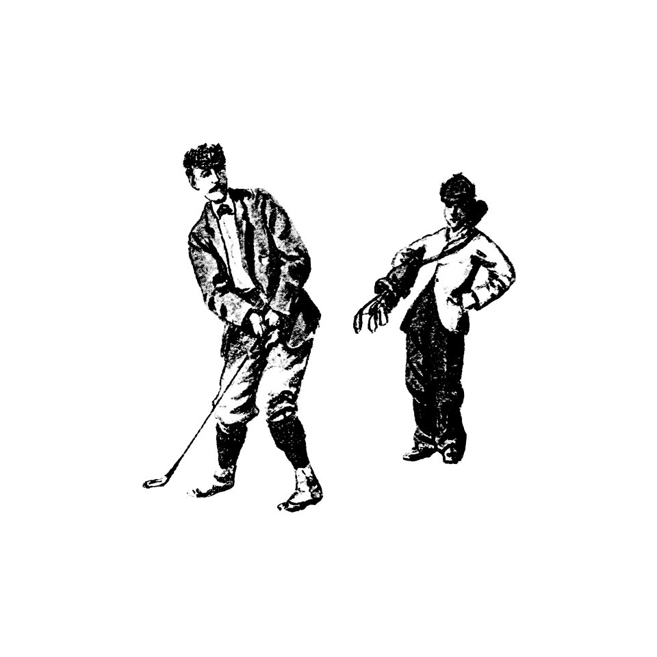 Vintage golfer from Won at the Last Hole. A Golfing Romance, Etc published by Cassell & Co. (1893).. Free illustration for personal and commercial use.