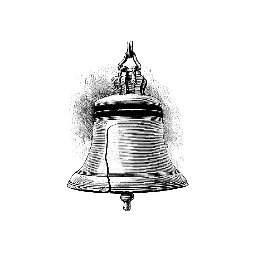 Liberty Bell from Elements of Geography published by Ginn & Co. (1898).