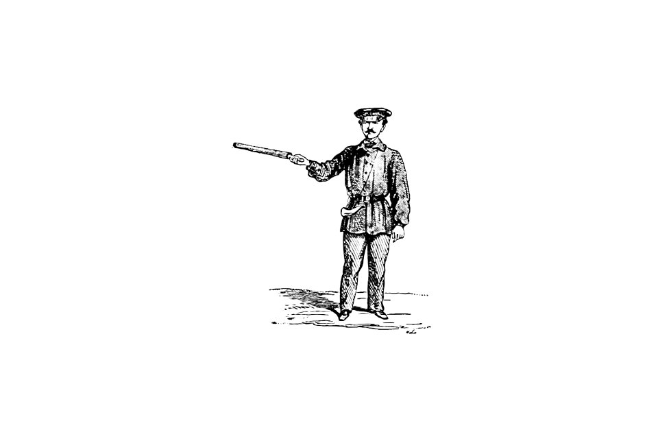Soldier from Six Weeks Of Vacation (1880) published by Paul Poiré.