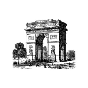Arc de Triomphe from Paris-Neuf, Or Dream And Reality. Great Phantasmagoria (1861) published by Charles Simon Pascal Soullier.. Free illustration for personal and commercial use.