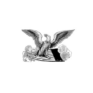 Eagle on a shield from Philadelphia as it is in 1852 (1852) published by R. A. Smith.. Free illustration for personal and commercial use.