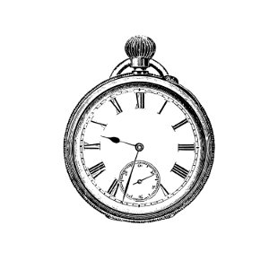Antique time piece from Orient Line Guide, etc published by S. Low & Co. (1894).. Free illustration for personal and commercial use.