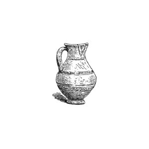 Antique pottery from Angouleme, History, Institutions And Monuments. L.P (1885).. Free illustration for personal and commercial use.