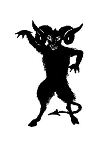 Demon silhouette from Mr.Grant Allen's New Story Michael's Crag With Marginal Illustrations in Silhouette, etc published by Leadenhall Press (1893).. Free illustration for personal and commercial use.