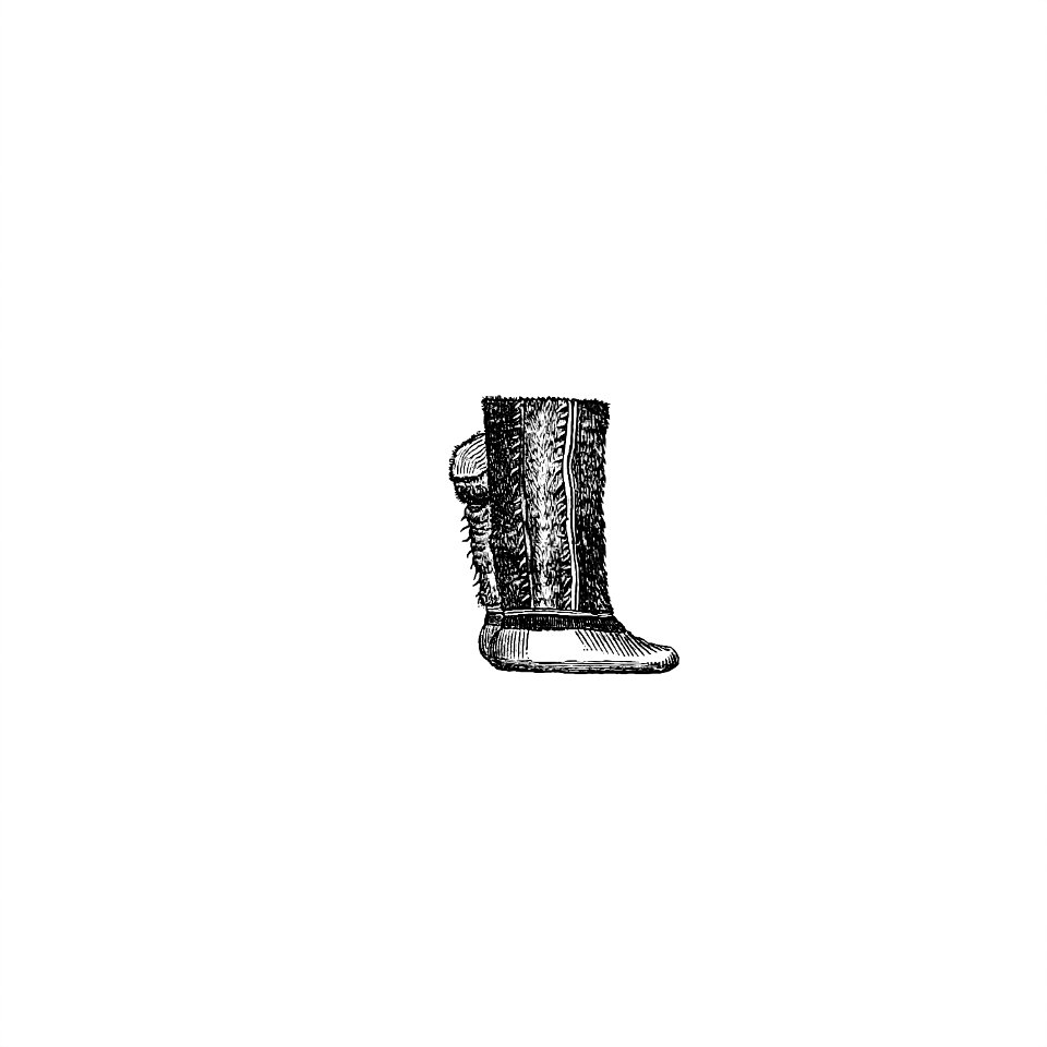 Eskimo boots and shoes of different ornaments from The American North Pole Expedition ... With Numerous Illustrations in Woodcut, etc (1879).  